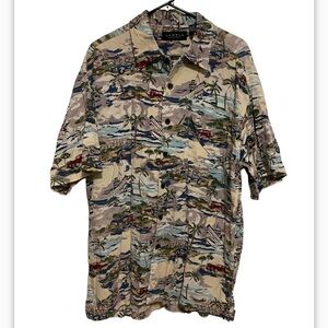 Cactus Black Label Hawaiian Cotton Blend Button Down Shirt